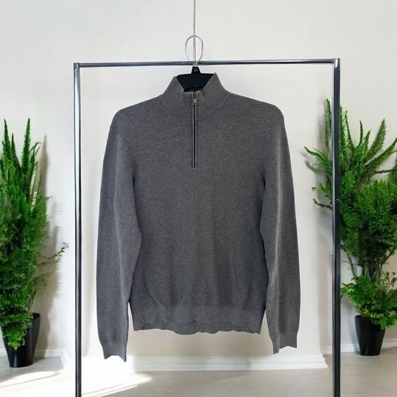 TED BAKER Men 8% Wool Zip Neck Knit Jumper Sweater Size L (4) - Picture 2 of 6